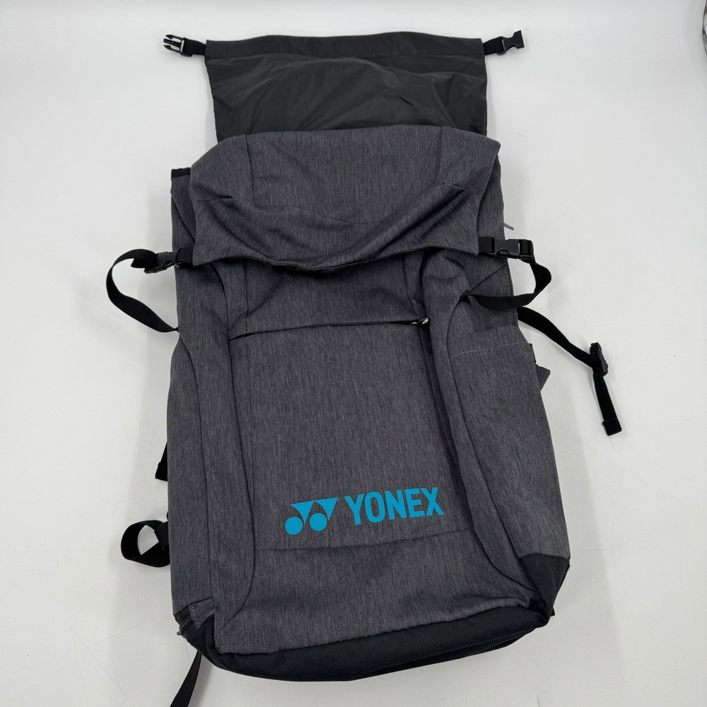 Yonex Dark Grey Roll Top Backpack Bag Sports Travel‎ Rucksack Badminton